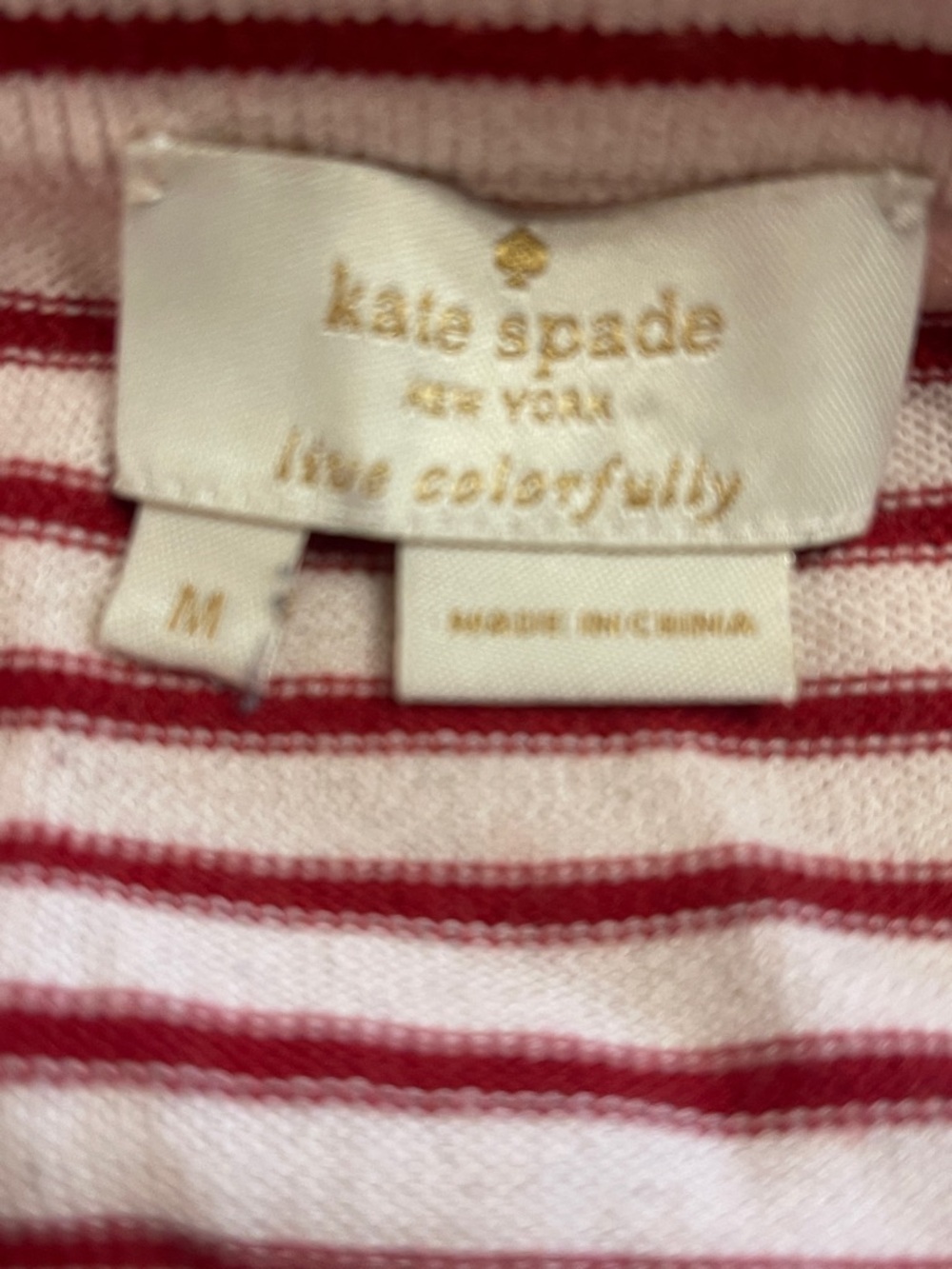 Kate Spade Pink Red Print Cotton Cardigan M - Picture 5 of 6